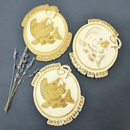 طرح مگنت ماهی برش لیزری هدیه برای ماهیگیر - laser cut fish magnet gift for fisherman - برای دستگاه CNC چوب و لیزر (سی ان سی)