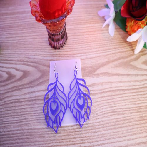 طرح گوشواره‌های گلدار اکریلیک برش لیزری - laser cut floral acrylic earrings - برای دستگاه CNC چوب و لیزر (سی ان سی)