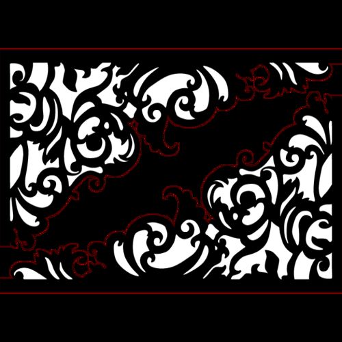 طرح حاشیه گل برش لیزری - laser cut floral border design 36 - برای دستگاه CNC چوب و لیزر (سی ان سی)