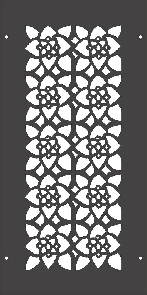 طرح گلدار برش لیزری جداکننده - laser cut floral pattern separator - برای دستگاه CNC چوب و لیزر (سی ان سی)