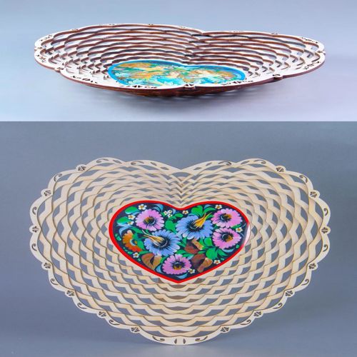 طرح برش لیزری گل سبد میوه سبد آبنبات - laser cut flower fruit basket candy basket - برای دستگاه CNC چوب و لیزر (سی ان سی)