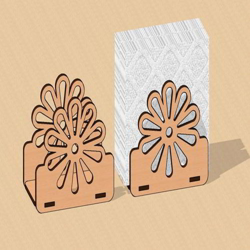 طرح جای دستمال کاغذی گل برش لیزری جای دستمال کاغذی - laser cut flower napkin holder tissue holder ve - برای دستگاه CNC چوب و لیزر (سی ان سی)
