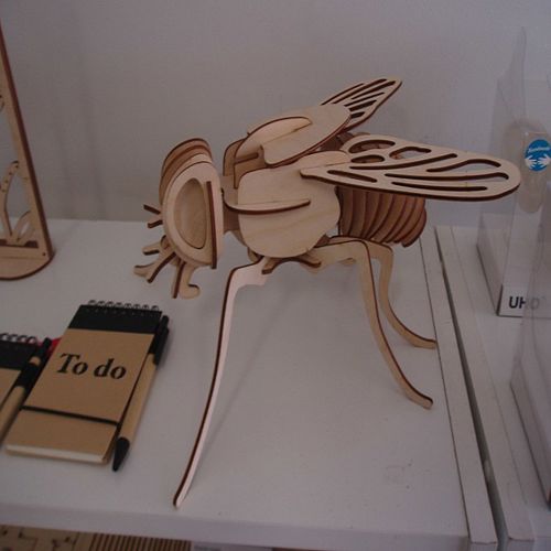 طرح برش لیزری مگس سه بعدی کاردستی چوبی مدل چوبی - laser cut fly 3d woodcraft hobby wooden model - برای دستگاه CNC چوب و لیزر (سی ان سی)