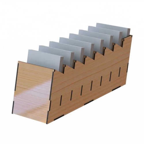 طرح پایه نگهدارنده بروشور برش لیزری چوبی نمایشگر پایه - laser cut flyer holder brochure holder wooden display stand ve - برای دستگاه CNC چوب و لیزر (سی ان سی)