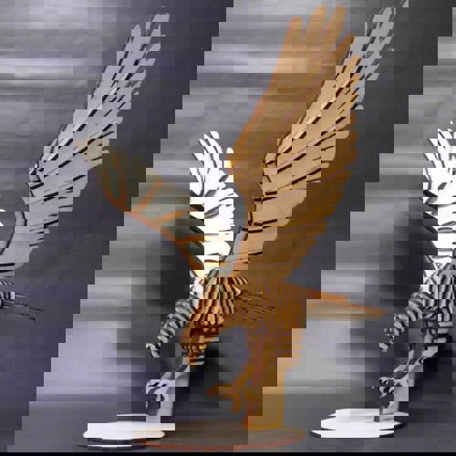 طرح برش لیزری عقاب در حال پرواز 3D پازل - laser cut flying eagle 3d puzzle ve - برای دستگاه CNC چوب و لیزر (سی ان سی)
