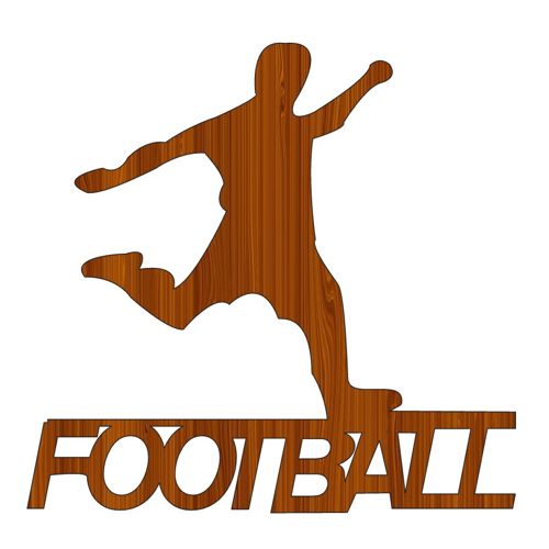 طرح برش لیزری فوتبالیست چوبی - laser cut football player wooden cutout ve - برای دستگاه CNC چوب و لیزر (سی ان سی)