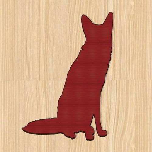 طرح برش چوب روباه با لیزر - laser cut fox wood cutout - برای دستگاه CNC چوب و لیزر (سی ان سی)