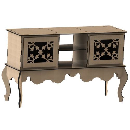طرح میز عسلی برش لیزری وسیله و عروسی - laser cut furniture nightstand ve - برای دستگاه CNC چوب و لیزر (سی ان سی)