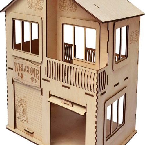 طرح برش لیزری گاراژ خانه - laser cut garage house ve - برای دستگاه CNC چوب و لیزر (سی ان سی)
