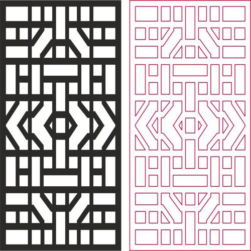 طرح الگوی هندسی برش لیزری طرح - laser cut geometric jali pattern design - برای دستگاه CNC چوب و لیزر (سی ان سی)