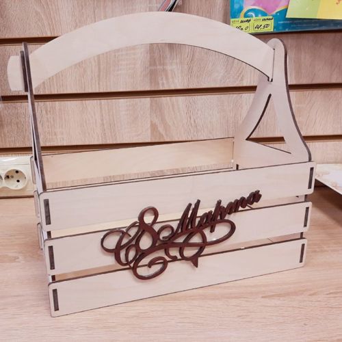 طرح سبد هدیه برش لیزری جعبه گل آبنبات - laser cut gift basket flower candy box - برای دستگاه CNC چوب و لیزر (سی ان سی)