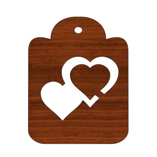 طرح برش لیزری برچسب هدیه زوج قلب چوبی برش - laser cut gift tag couple heart wooden cutout ve - برای دستگاه CNC چوب و لیزر (سی ان سی)