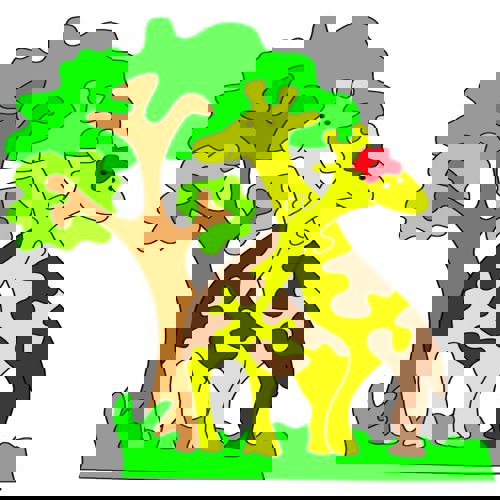 طرح پازل زرافه برش لیزری زرافه - laser cut giraffe jigsaw puzzle - برای دستگاه CNC چوب و لیزر (سی ان سی)