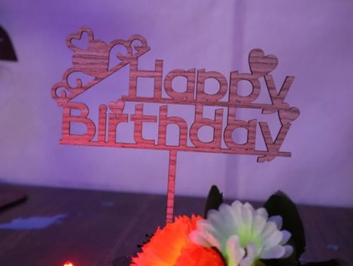طرح برش لیزری کیک تولد دختر روی کیک - laser cut girl birthday cake topper ve - برای دستگاه CNC چوب و لیزر (سی ان سی)
