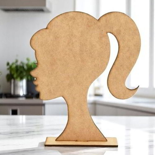 طرح برش لیزری سر دختر مدل موی پاپیونی نمایشگر پایه جایگزینی - laser cut girl head hair bow display stand ve - برای دستگاه CNC چوب و لیزر (سی ان سی)