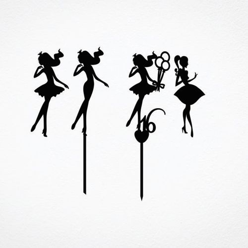 طرح برش لیزری دختران روی کیک - laser cut girls cake toppers ve - برای دستگاه CNC چوب و لیزر (سی ان سی)