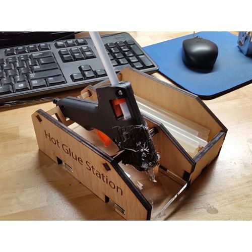 طرح برش لیزری چسب تفنگ نگهدارنده - laser cut glue gun holder ve - برای دستگاه CNC چوب و لیزر (سی ان سی)