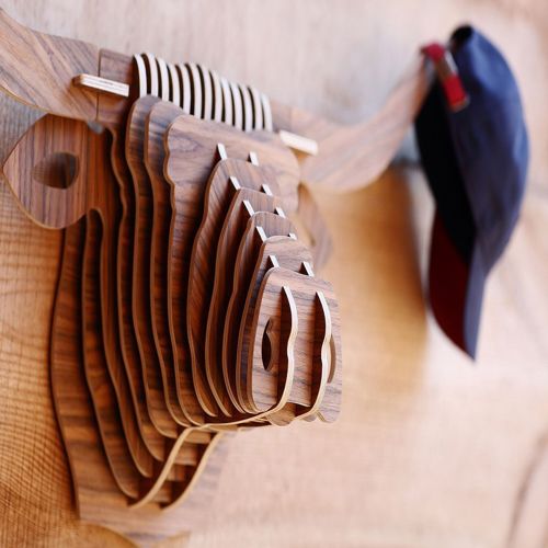 طرح وکتور پازل سر گاو دکوری و تزیینی برای برش - laser cut golova buyvola - برای دستگاه CNC چوب و لیزر (سی ان سی)