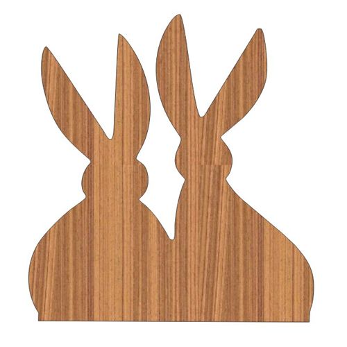 طرح برش لیزری برازنده جفت خرگوش عید عید نامتمام - laser cut graceful easter bunny pair unfinished design ve - برای دستگاه CNC چوب و لیزر (سی ان سی)