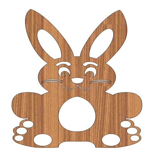 طرح برش لیزری براق خرگوش عید پاک برچسب چوبی هدیه - laser cut graceful easter bunny rabbit wooden gift tag ve - برای دستگاه CNC چوب و لیزر (سی ان سی)