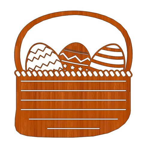طرح سبد هدیه چوبی عید پاک با برش لیزری و زیبا () - laser cut graceful easter bunny wooden gift basket ve - برای دستگاه CNC چوب و لیزر (سی ان سی)