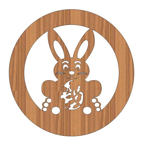 طرح برش لیزری براق خرگوش عید پاک چوبی برچسب هدیه - laser cut graceful easter bunny wooden gift tag ve - برای دستگاه CNC چوب و لیزر (سی ان سی)