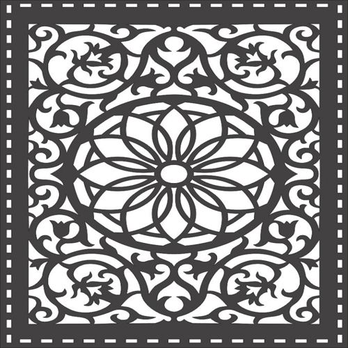 طرح الگوی پارچه برش لیزری - laser cut grille seamless pattern design - برای دستگاه CNC چوب و لیزر (سی ان سی)