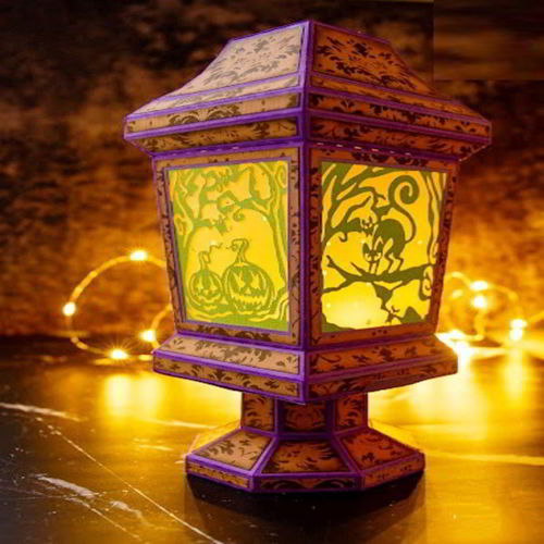 طرح برش لیزری هالووین سه بعدی توهم لامپ چراغ شب طراحی لامپ - laser cut halloween 3d illusion lamp night light lamp design ve - برای دستگاه CNC چوب و لیزر (سی ان سی)