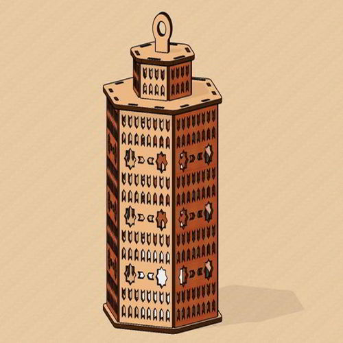 طرح چراغ دستی ماه رمضان کریم برش لیزری آویز قاب - laser cut hanging ramadan kareem tealight holder ve - برای دستگاه CNC چوب و لیزر (سی ان سی)