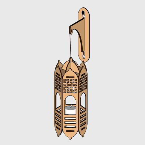طرح چراغ تاب دار حلقه دار ماه رمضان با برش لیزری - laser cut hanging ramadan tealight holder ve - برای دستگاه CNC چوب و لیزر (سی ان سی)