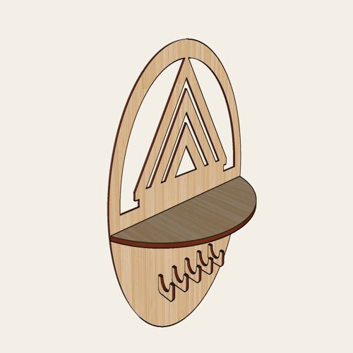 طرح قفسه آویز برش لیزری چوبی جاکلیدی دکوراسیون خانه هنر دیواری طرح - laser cut hanging shelf wooden key holder home decor wall art - برای دستگاه CNC چوب و لیزر (سی ان سی)