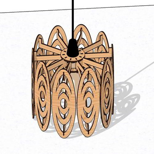 طرح لوستر چوبی آویز برش لیزری لامپ - laser cut hanging wooden chandelier lamp ve - برای دستگاه CNC چوب و لیزر (سی ان سی)