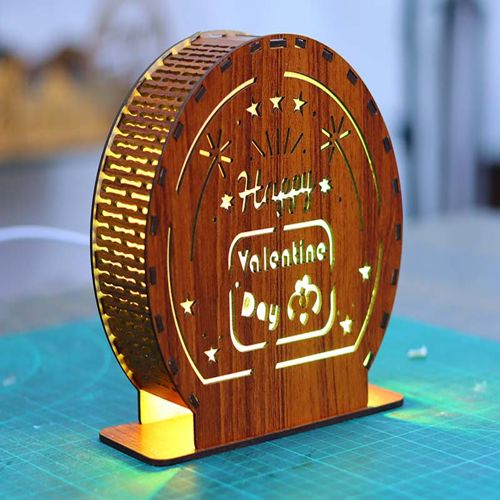 طرح چراغ روز ولنتاین برش لیزری چراغ رومیزی چراغ شب چراغ ال ای دی میلیمتری - laser cut happy valentine day lamp table lamp night light led lamp 3mm - برای دستگاه CNC چوب و لیزر (سی ان سی)