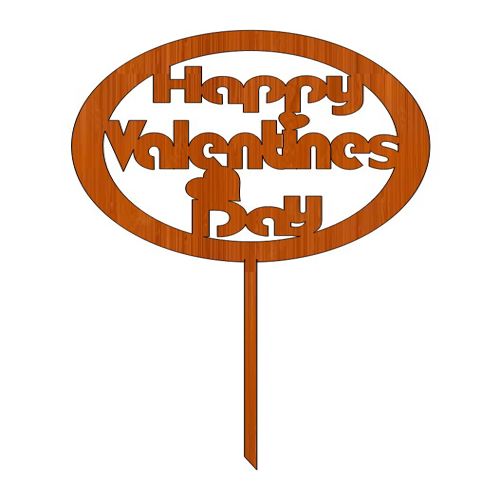 طرح برش لیزری روز ولنتاین چوبی عشق قلب کیک روی - laser cut happy valentines day wooden love heart cake topper ve - برای دستگاه CNC چوب و لیزر (سی ان سی)