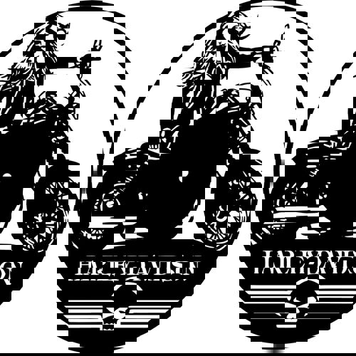 طرح ساعت دیواری هارلی دیویدسون با برش لیزری - laser cut harley davidson wall clock ve - برای دستگاه CNC چوب و لیزر (سی ان سی)