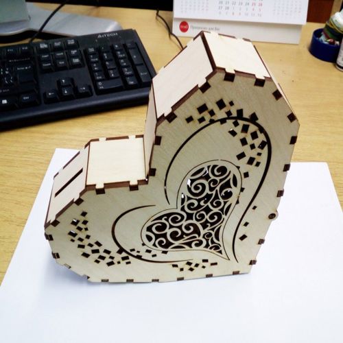 طرح برش لیزری جعبه قلب - laser cut heart box - برای دستگاه CNC چوب و لیزر (سی ان سی)