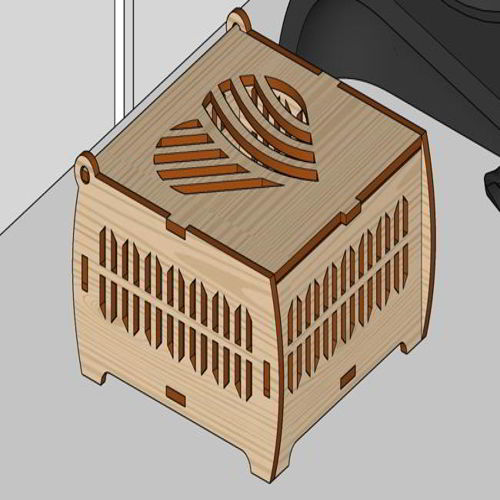 طرح جعبه هدیه چوبی برش لیزری طرح قلب - laser cut heart ornaments wooden gift box ve - برای دستگاه CNC چوب و لیزر (سی ان سی)