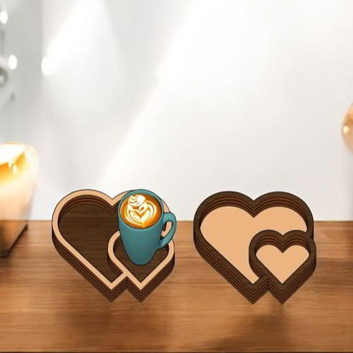 طرح سینی پذیرایی قلبی شکل برش لیزری قاب - laser cut heart shaped serving tray ve - برای دستگاه CNC چوب و لیزر (سی ان سی)