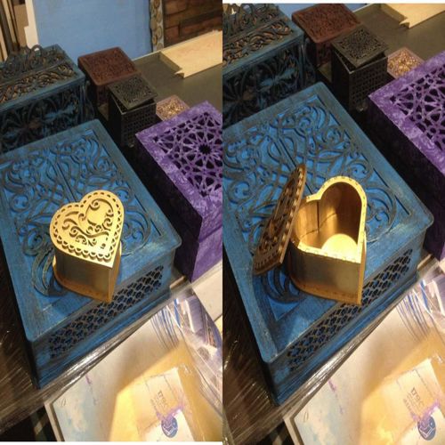 طرح جعبه مخفی قلب شکل برش لیزری سه بعدی پازل - laser cut heart shaped stash box 3d puzzle ve - برای دستگاه CNC چوب و لیزر (سی ان سی)