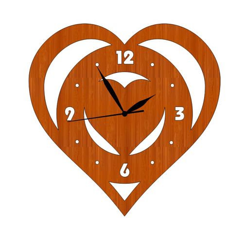 طرح laser-cut-heart-shaped-wooden-wall-clock-8-march-international-womens-day-ve
