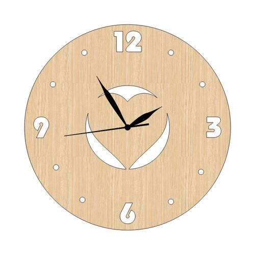 طرح laser-cut-heart-shaped-wood-wall-clock-8-march-international-womens-day-ve