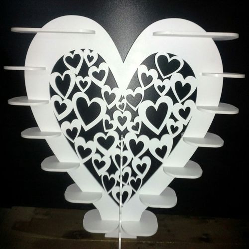 طرح برش لیزری قلب شکل قفسه قفسه - laser cut heart shape shelf ve - برای دستگاه CNC چوب و لیزر (سی ان سی)