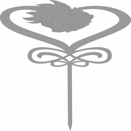 طرح برش لیزری قلب کیک عروسی روکش - laser cut heart wedding cake topper - برای دستگاه CNC چوب و لیزر (سی ان سی)