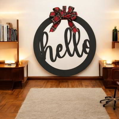 طرح برش لیزری علامت سلام علامت خوش آمدید - laser cut hello sign welcome sign ve - برای دستگاه CNC چوب و لیزر (سی ان سی)