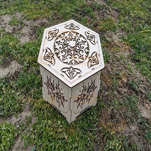 طرح جعبه شش ضلعی برش لیزری - laser cut hexagonal box ve - برای دستگاه CNC چوب و لیزر (سی ان سی)