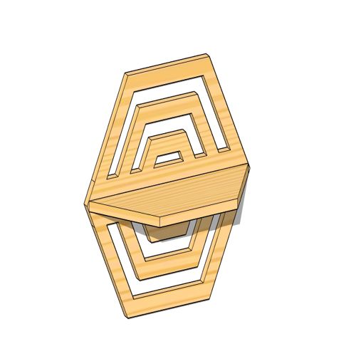 طرح قفسه چوبی شش ضلعی برش لیزری هنر - laser cut hexagonal wooden shelf wall art - برای دستگاه CNC چوب و لیزر (سی ان سی)