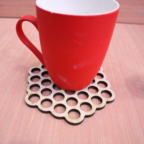 طرح زیرلیوانی‌های زنبور عسل برش لیزری - laser cut honey bee coasters - برای دستگاه CNC چوب و لیزر (سی ان سی)