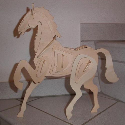 طرح پازل سه بعدی اسب برش لیزری میلی متری - laser cut horse 3d puzzle 2mm - برای دستگاه CNC چوب و لیزر (سی ان سی)