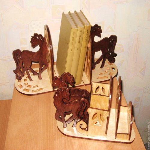 طرح مدل جای کتاب اسب برش لیزری - laser cut horse bookend organizer model - برای دستگاه CNC چوب و لیزر (سی ان سی)