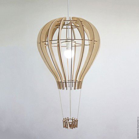طرح برش لیزری بادکنک هوای گرم به شکل لامپ لامپ - laser cut hot air balloon shape lamp ve - برای دستگاه CNC چوب و لیزر (سی ان سی)